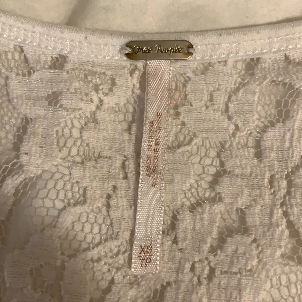 Free People High/Low Lace Top - Picture 7 of 8